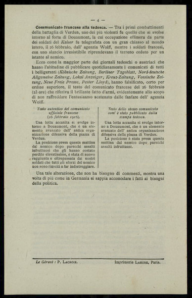 Documenti della guerra : bollettino d'informazioni pubblicato dalla Camera di commercio di Parigi